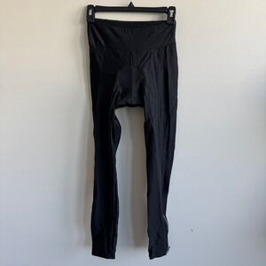 SPOEAR Womens Padded Cycling Tights Black Reflective Ankle Zip Bike Pants Small